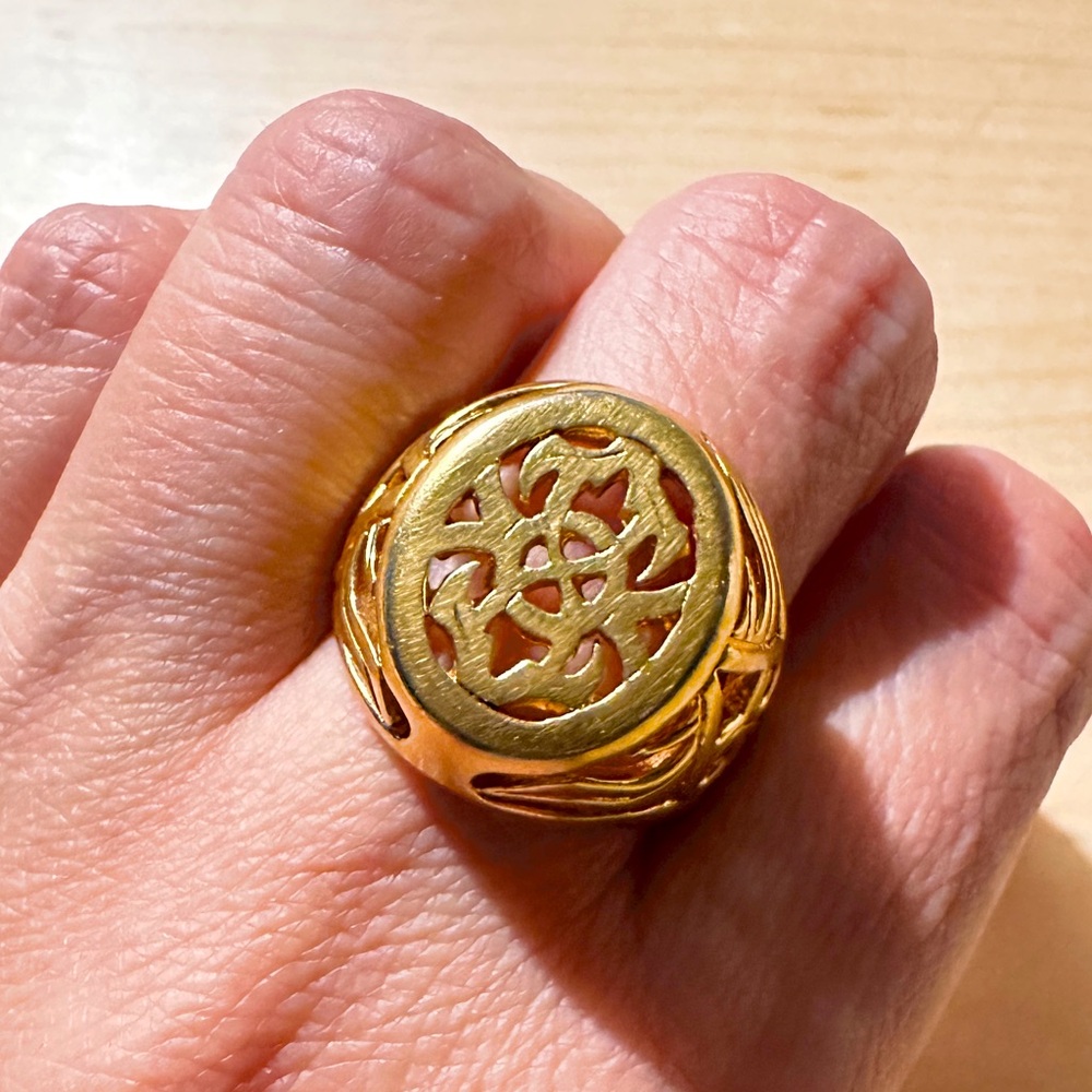 Size 8 Signet Ring - 18kt Gold Plated